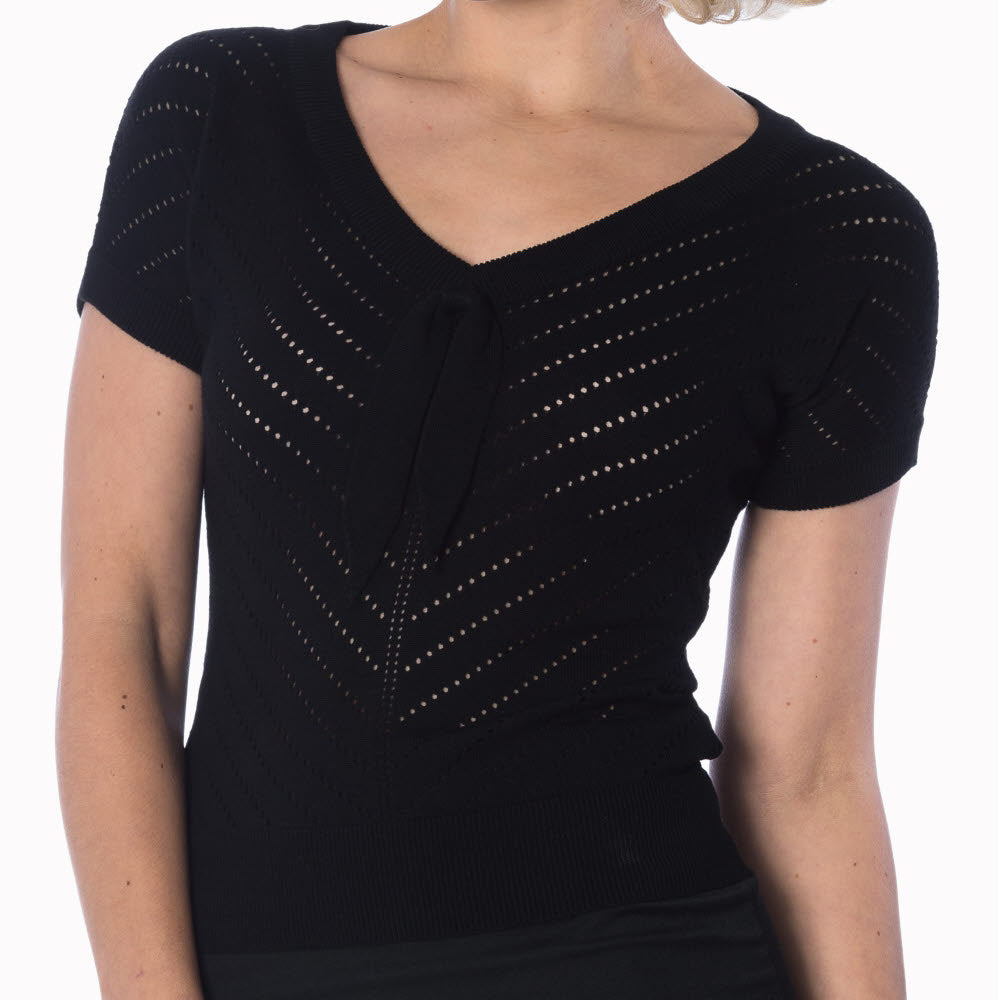 Patricia Pointelle Top schwarz