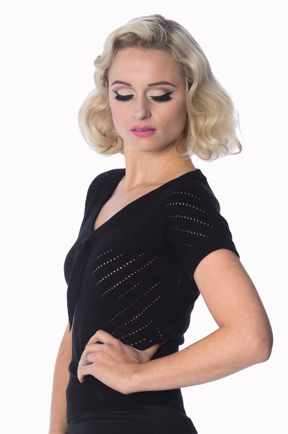 Patricia Pointelle Top schwarz