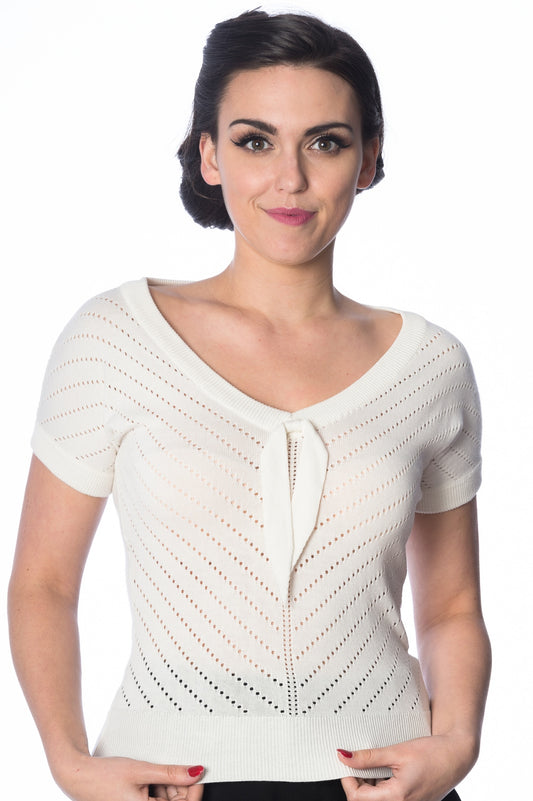 Patricia Pointelle Top ivory