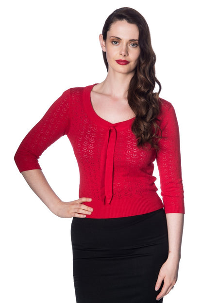Pointelle Jumper rot