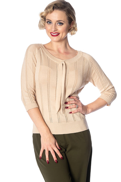 Belle Bow Pulli beige