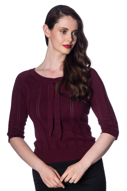Belle Bow Pulli burgundy