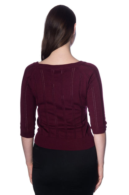 Belle Bow Pulli burgundy