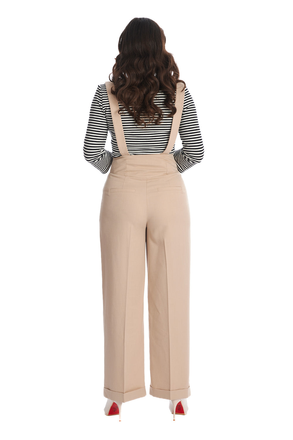 Favourites Trousers sand - Highwaist Hose mit Träger