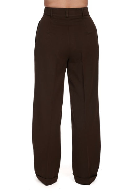 Etta James 40s Trousers - braune Marlene Hose
