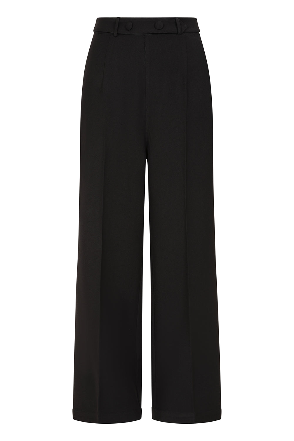 Mila Trousers - Retro High Waist Hose in schwarz