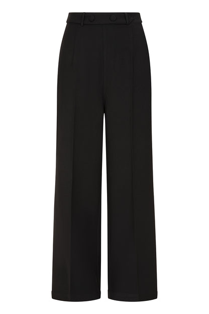 Mila Trousers - Retro High Waist Hose in schwarz
