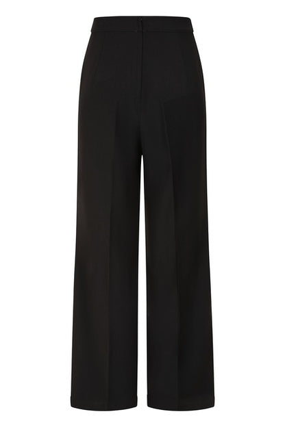 Mila Trousers - Retro High Waist Hose in schwarz