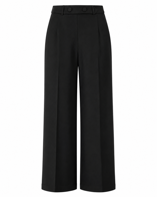Mila Trousers - Retro High Waist Hose in schwarz