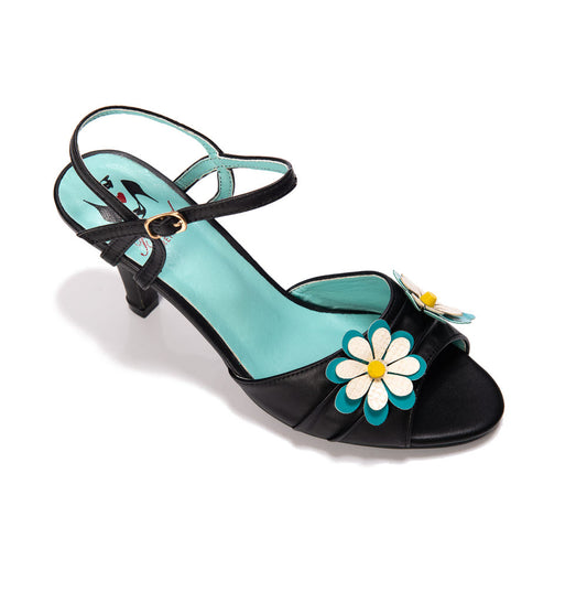 Dazed Blossom Sandale in schwarz und mustard
