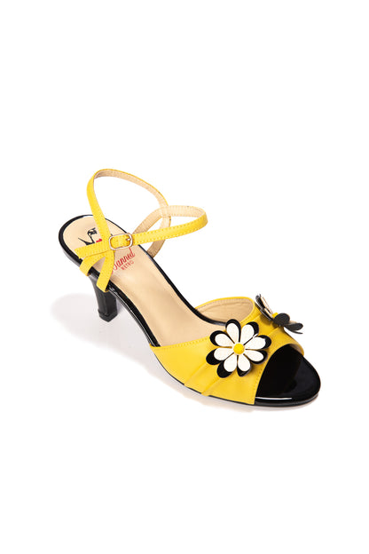 Dazed Blossom Sandale in schwarz und mustard
