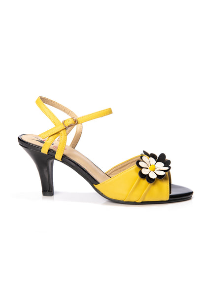 Dazed Blossom Sandale in schwarz und mustard