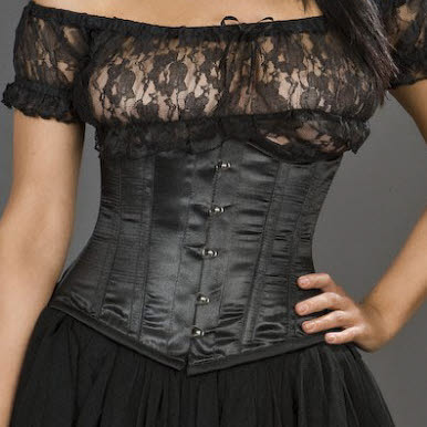 Candy Taillen-Korsett Satin schwarz