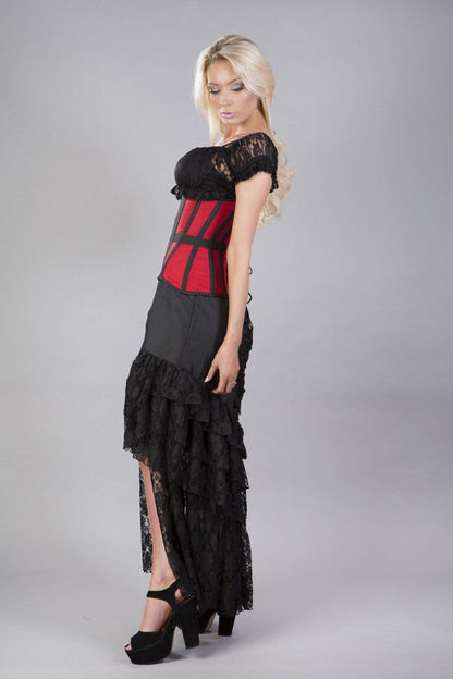 Morgana Korsett Taft rot-schwarz