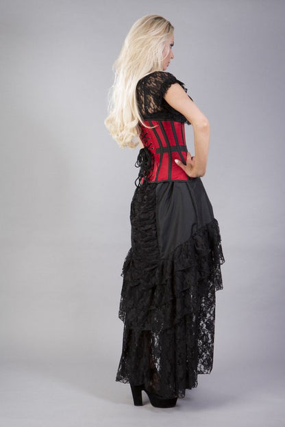 Morgana Korsett Taft rot-schwarz
