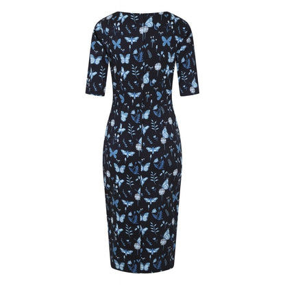 Midnight Amber Pencil Kleid