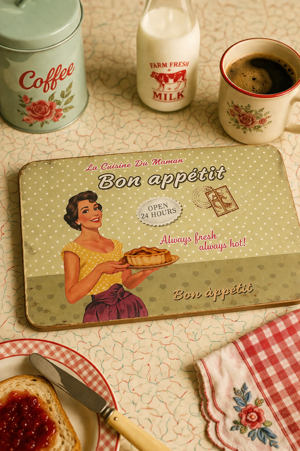 Retro Küchenbrettchen Bon Appétit