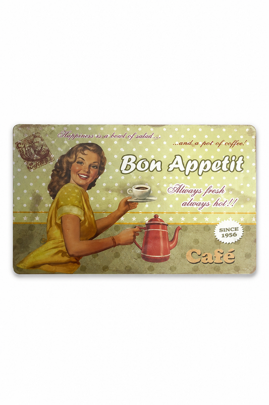Retro Küchenbrettchen Bon Appétit Café