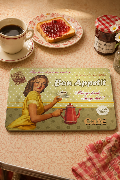 Retro Küchenbrettchen Bon Appétit Café