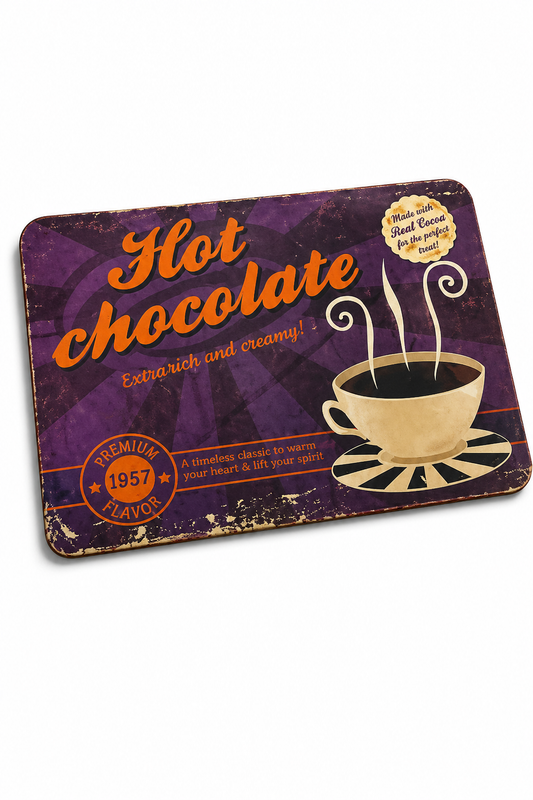 Retro Küchenbrettchen Hot Chocolate