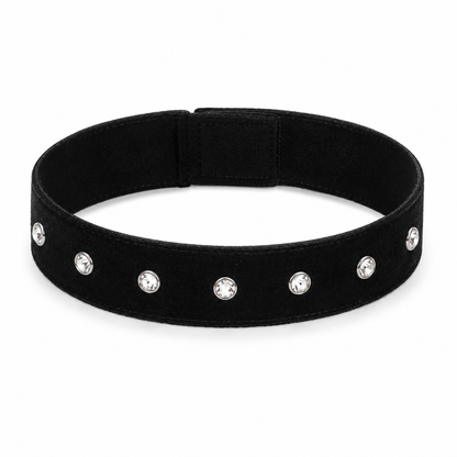 Samt-Halsband mit Funkelsteinen