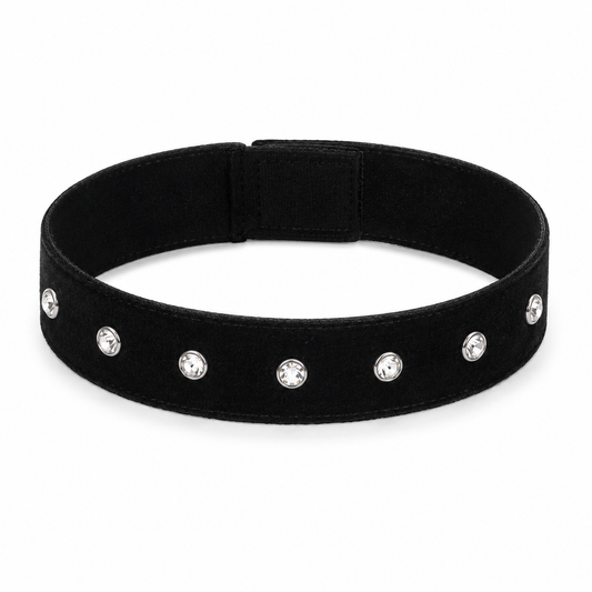 Samt-Halsband mit Funkelsteinen