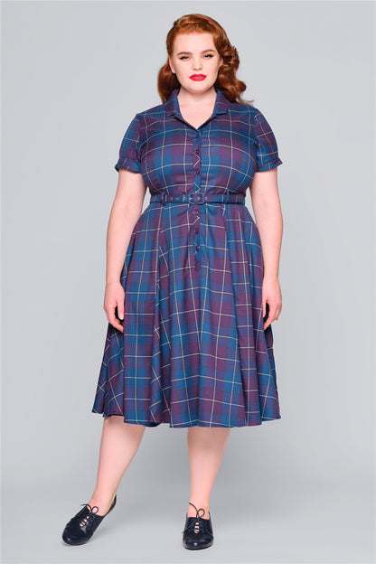 Caterina Mermaid Check Vintage Kleid