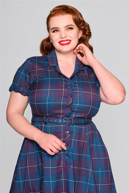 Caterina Mermaid Check Vintage Kleid