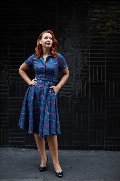 Caterina Mermaid Check Vintage Kleid