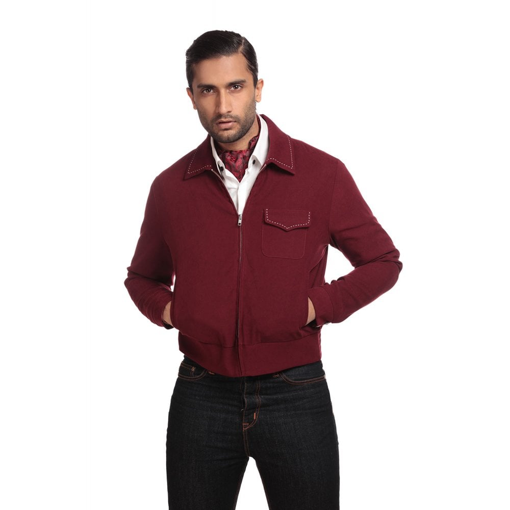 Morgan 1950er Jacket in burgundy und navy