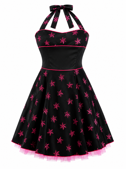 Starry Night Neckholder Rockabilly Kleid
