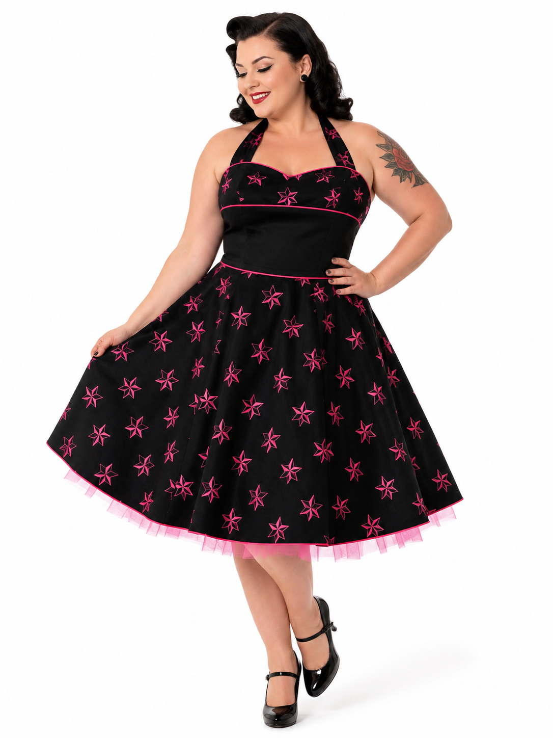 Starry Night Neckholder Rockabilly Kleid