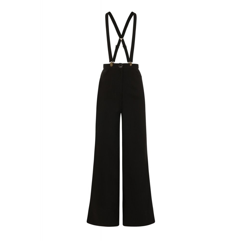 Glinda Plain 40s Trousers schwarz und navy