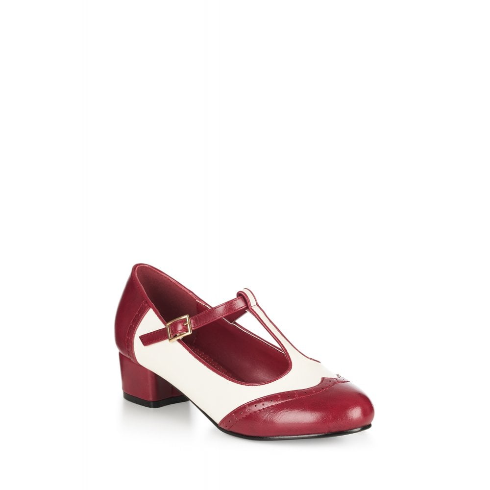 Georgia Block Heels in schwarz, burgundy und grün