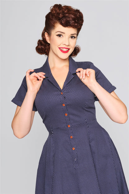 Mini Polka Caterina Kleid navy