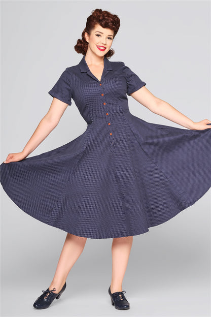 Mini Polka Caterina Kleid navy