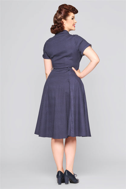 Mini Polka Caterina Kleid navy