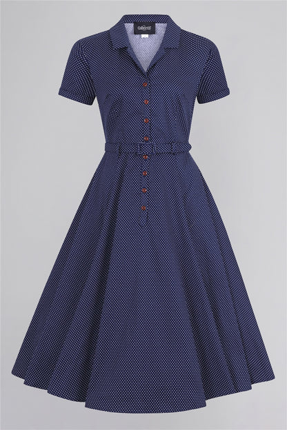 Mini Polka Caterina Kleid navy