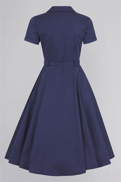 Mini Polka Caterina Kleid navy