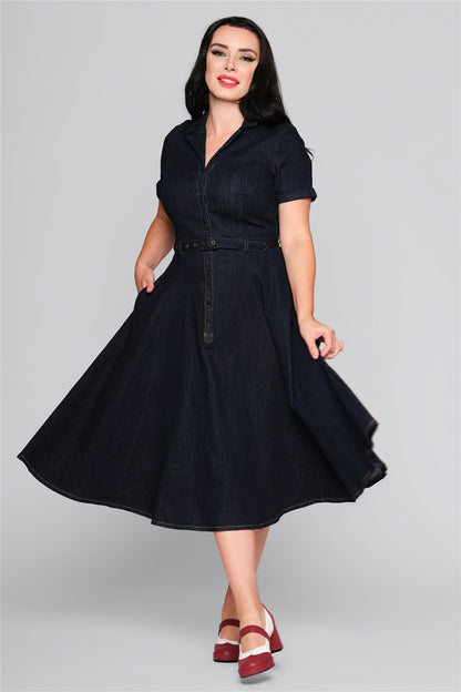 Caterina Kleid in Denim navy