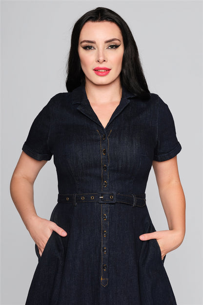 Caterina Kleid in Denim navy