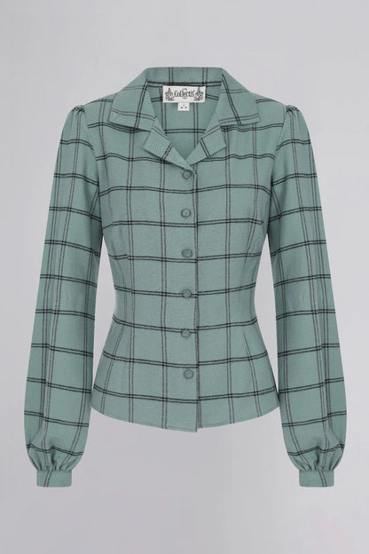Jerry Seafoam Check 40s Bluse