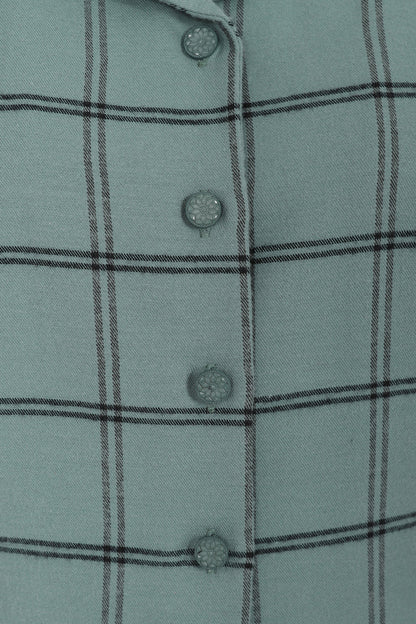 Jerry Seafoam Check 40s Bluse