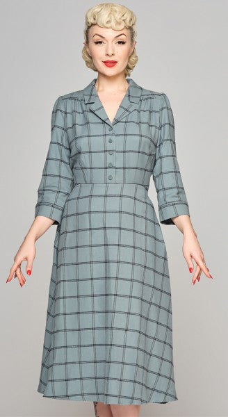 Alexandrea Seafoam Check Dress