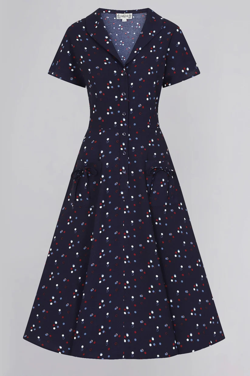 Liza Chalk 40s Polka Dress