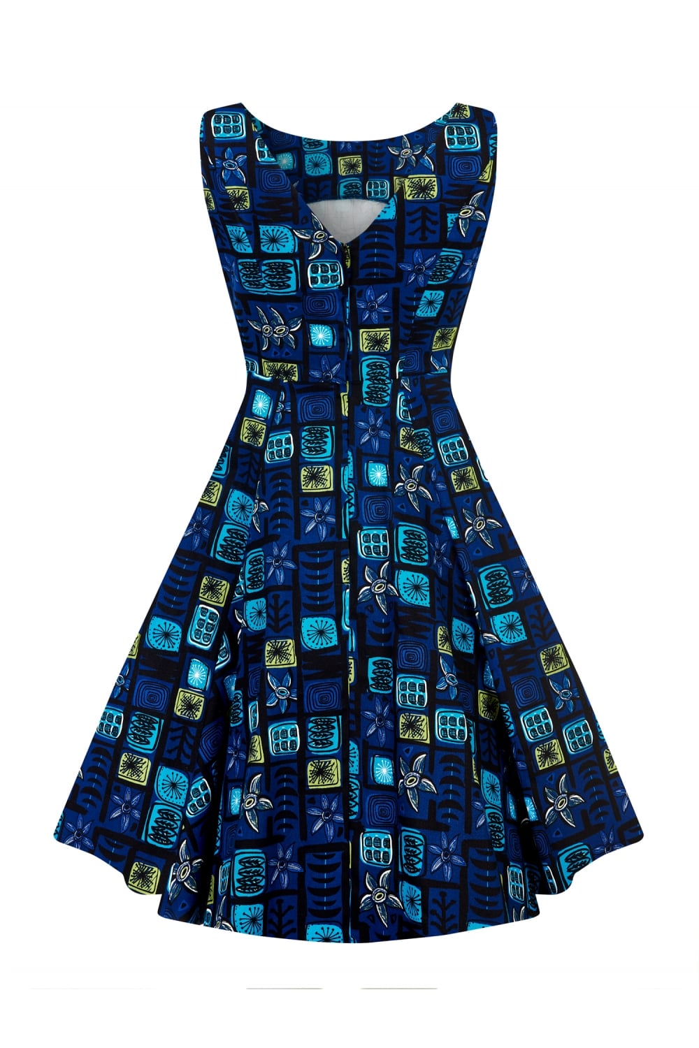 Abstract Floral Swing Dress Hepburn