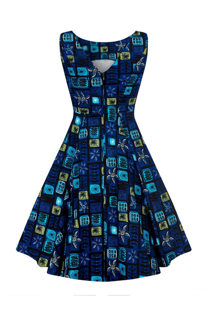 Abstract Floral Swing Dress Hepburn