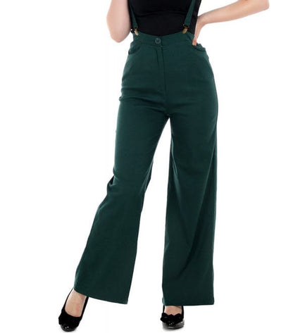 Glinda Plain 40s Trousers schwarz und navy