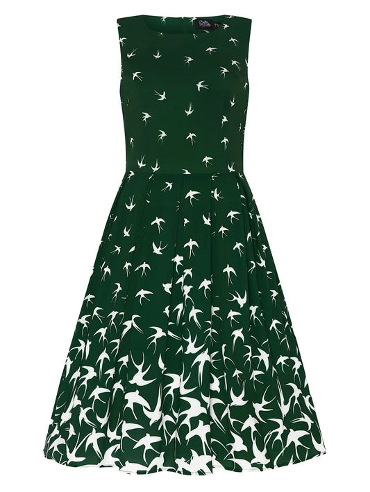 Annie Raising Bird Kleid dunkelgrün