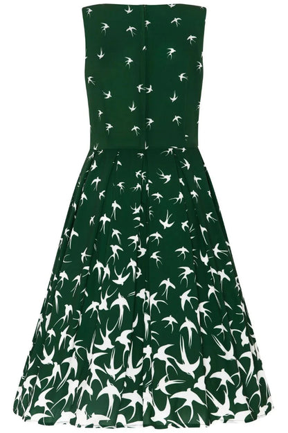 Annie Raising Bird Kleid dunkelgrün